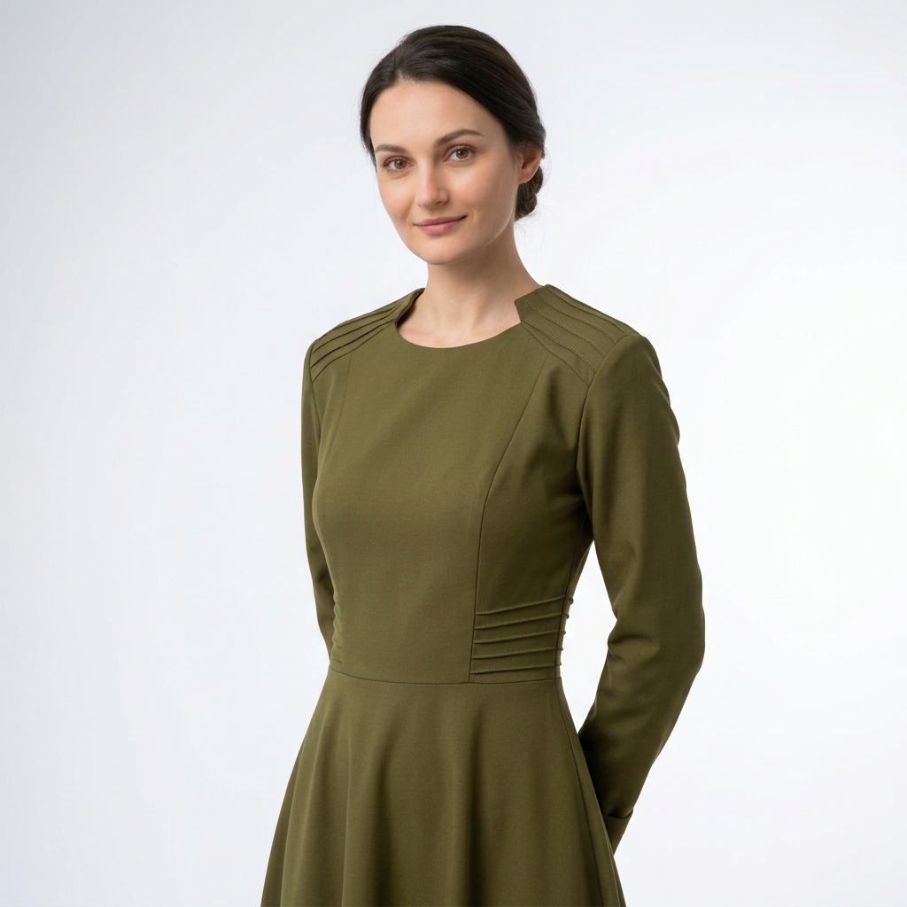 Suknelė "VINCA" (alyvuoge) - Image 5